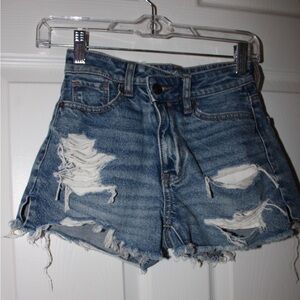 American Eagle Outfitters Distressed Blue Denim Cutoff Shorts